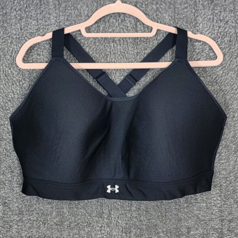 Under Armour Sports Bra Womens 3X Black Continuum Mid Wire Free 1374399